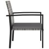 Garden Dining Chairs 2 pcs Poly Rattan Gray