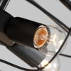 64W 52 Inch Matte Black Wrought Iron Spray Paint 5 Leaves With Remote Control Industrial Wind Fan Lamp Chandelier