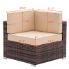 Outdoor Patio Corner Sectional Sofa Chair with Cushions