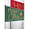 Set 2 Painted Metal Christmas Pennants Yrd Stakes- One Each