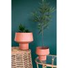 Set Of Two Painted Chalice Metal Planters