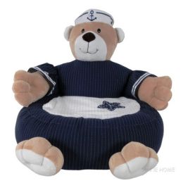 Anne Home - Children's Navy Plush Bear Chair