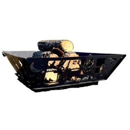 Rustic Deer In Woods USA Steel Wood Burning Firepit