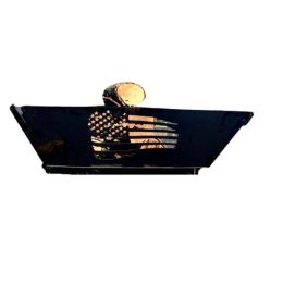 Rustic Patriotic Flag USA Steel Flag Wood Burning Firepit