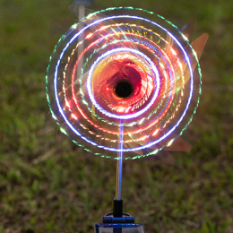 Solar Landscape Windmill Light Outdoor Light String Decoration Lawn Light (Color: Blue)