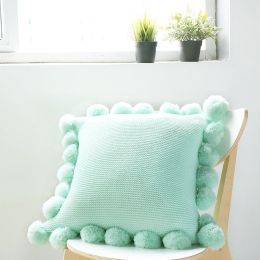 Plush ball pillowcase (Color: Light Green)