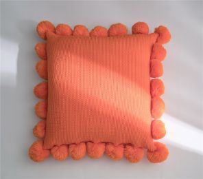 Plush ball pillowcase (Color: Orange)