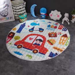 Crawling fabric non-slip reinforced breathable cushion children's play pad climbing pad round integral carpet (Style: Style19)