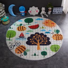 Crawling fabric non-slip reinforced breathable cushion children's play pad climbing pad round integral carpet (Style: Style11)