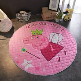 Crawling fabric non-slip reinforced breathable cushion children's play pad climbing pad round integral carpet (Style: Style13)