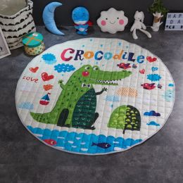 Crawling fabric non-slip reinforced breathable cushion children's play pad climbing pad round integral carpet (Style: Style12)