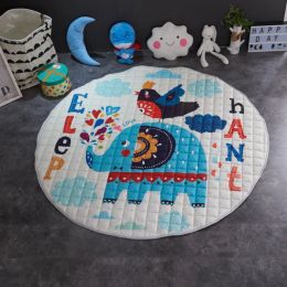 Crawling fabric non-slip reinforced breathable cushion children's play pad climbing pad round integral carpet (Style: Style7)