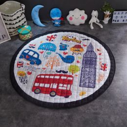 Crawling fabric non-slip reinforced breathable cushion children's play pad climbing pad round integral carpet (Style: Style8)