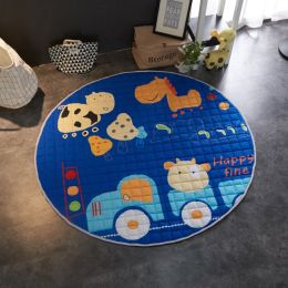 Crawling fabric non-slip reinforced breathable cushion children's play pad climbing pad round integral carpet (Style: Style17)