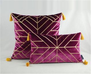 Velvet embroidered pillowcase (Color: Purple)