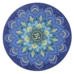 Small round yoga mat non-slip natural rubber thick round suede color print meditation mat (Style: Dream lotus)