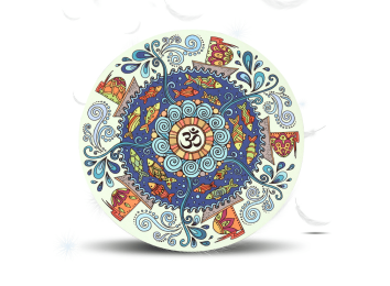 Small round yoga mat non-slip natural rubber thick round suede color print meditation mat (Style: Huahaita)
