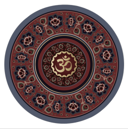 Small round yoga mat non-slip natural rubber thick round suede color print meditation mat (Style: Flower platform)