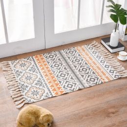 Ethnic Style Handmade Cotton Hemp Retro Mat (Color: 3style)