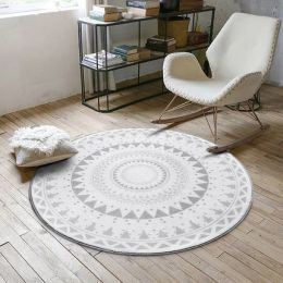 Ins Nordic round carpet (Color: Light grey)