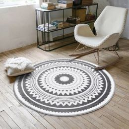 Ins Nordic round carpet (Color: Dark grey)