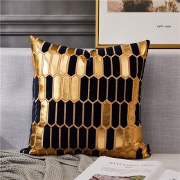 Bedside cushion Nordic ins bronzing pillow (Color: Navy Blue)