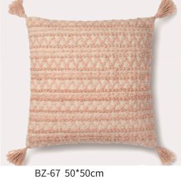 Handmade Wool Pillow Simple Modern American Country Nordic Style Imitation Leather Creative Cushion Cover (Color: BZ 67)