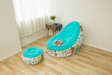 Lazy Bean Bag with Inflatable Folding Sofa (Color: Blue)