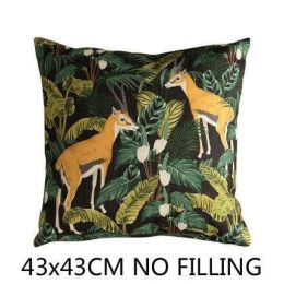 Madagascar, Jungle Animal Cushion Cover in Lush Green (Color: C)