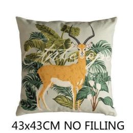 Madagascar, Jungle Animal Cushion Cover in Lush Green (Color: F)