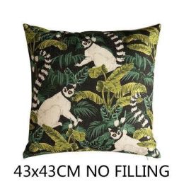Madagascar, Jungle Animal Cushion Cover in Lush Green (Color: G)