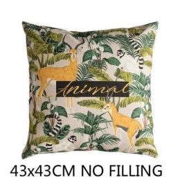 Madagascar, Jungle Animal Cushion Cover in Lush Green (Color: E)