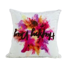 Velvet Embroidered Throw Pillow Printed Cushion Cover (Color: B)