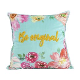 Velvet Embroidered Throw Pillow Printed Cushion Cover (Color: D)