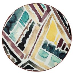 Bohemian geometry hairless chenille home non-slip living room sofa coffee table large carpet mat (Color: Interlaced imprints)