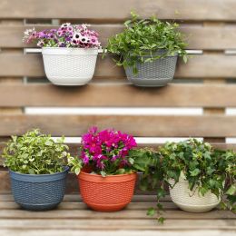 Flowerpot Fade-less Fall-resistant Ornamental Drain Hole Eco-friendly Plant Pot Plant Accessories (Color: Grey)