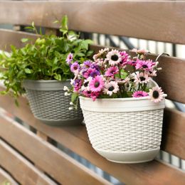 Flowerpot Fade-less Fall-resistant Ornamental Drain Hole Eco-friendly Plant Pot Plant Accessories (Color: White)