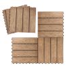 Interlocking Patio Flooring Deck Tiles, 6 Pcs Deck and Patio Flooring Wood-Plastic Material Tile