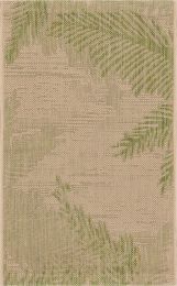 Home Decor Indoor/Outdoor Accent Rug Touch Of Palm Accent Rug (Color: Beige | Pea)