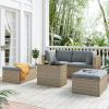 Outdoor Patio Furniture Set, 5-Piece Wicker Rattan Sectional Sofa Set