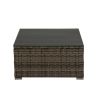 Outdoor Garden Patio Furniture 6-Piece Brown PE Rattan Wicker Sectional  Cushioned Sofa Sets