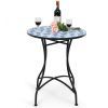 Patio Pool And Garden Lawn Mosaic Floral Pattern Bistro Round Table