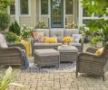 5 PCS Wicker Patio Conversation Seating Set with Cushions