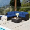 6 Pieces Outdoor Patio Rattan Furniture Set