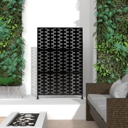 6.5 ft. H x 4 ft. WPatio Laser Cut Metal Privacy Screen, 24"*48"*3 panels (Color: Black)