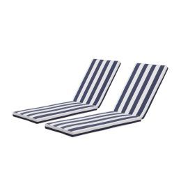 2PCS Set Outdoor Lounge Chair Cushion Replacement Patio outdoor furniture Seat Cushion Chaise Lounge Cushion (Color: as pic)