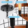 Modern American luxury chandelier E26 white wooden retro round chandelier 6 bulbs, without bulbs