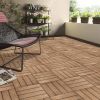 Interlocking Patio Flooring Deck Tiles, 6 Pcs Deck and Patio Flooring Wood-Plastic Material Tile