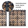 Interlocking Patio Flooring Deck Tiles, 6 Pcs Deck and Patio Flooring Wood-Plastic Material Tile