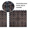 Interlocking Patio Flooring Deck Tiles, 6 Pcs Deck and Patio Flooring Wood-Plastic Material Tile